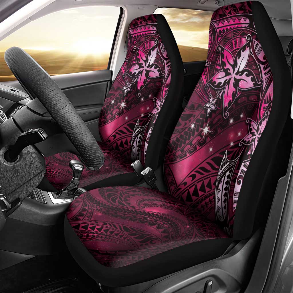 Hawaii Makahiki Season Car Seat Cover Floral Tribal Tattoo Pink Galaxy LT05 - Polynesian Pride