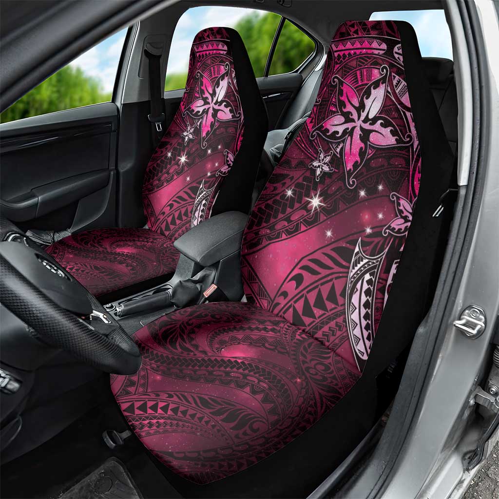 Hawaii Makahiki Season Car Seat Cover Floral Tribal Tattoo Pink Galaxy LT05 - Polynesian Pride