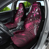 Hawaii Makahiki Season Car Seat Cover Floral Tribal Tattoo Pink Galaxy LT05 - Polynesian Pride