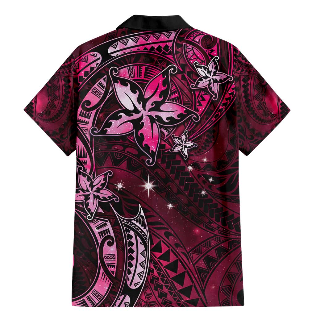 Hawaii Makahiki Season Family Matching Mermaid Dress and Hawaiian Shirt Floral Tribal Tattoo Pink Galaxy LT05 - Polynesian Pride