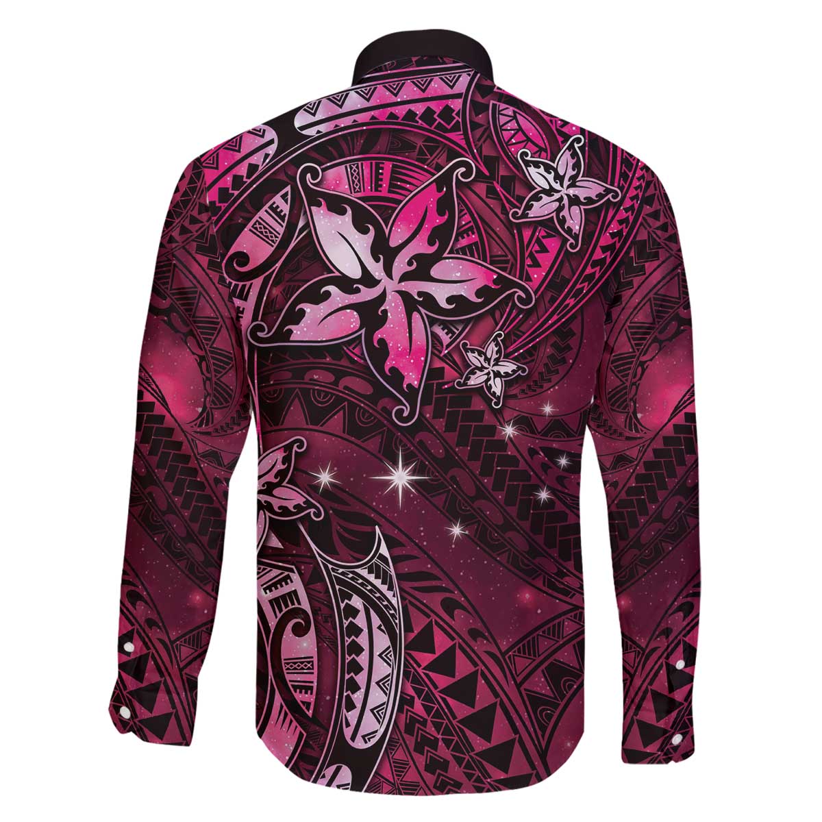 Hawaii Makahiki Season Family Matching Puletasi and Hawaiian Shirt Floral Tribal Tattoo Pink Galaxy LT05 - Polynesian Pride