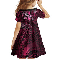 Hawaii Makahiki Season Family Matching Summer Maxi Dress and Hawaiian Shirt Floral Tribal Tattoo Pink Galaxy LT05 - Polynesian Pride