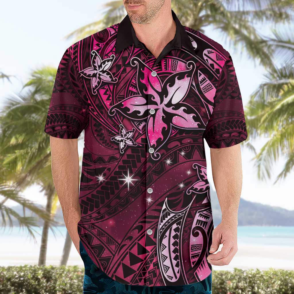 Hawaii Makahiki Season Hawaiian Shirt Floral Tribal Tattoo Pink Galaxy LT05 - Polynesian Pride