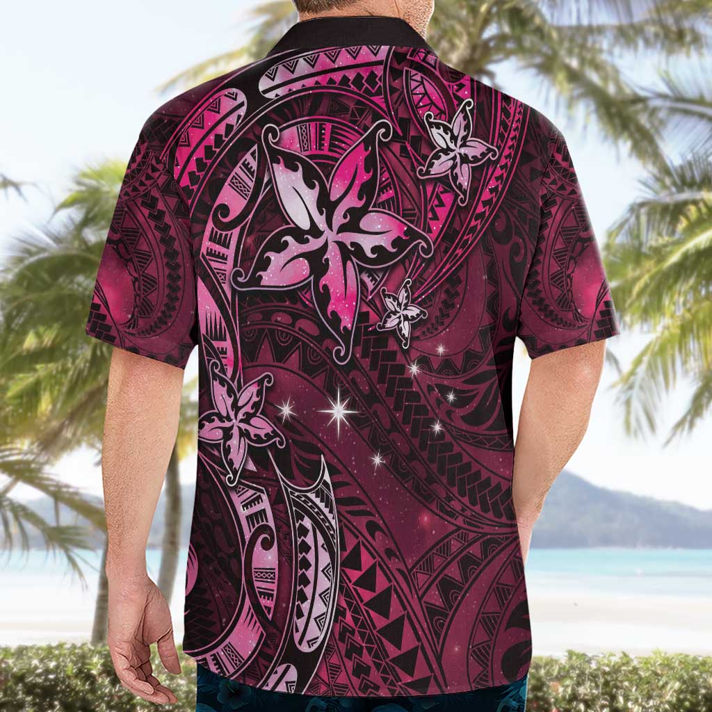 Hawaii Makahiki Season Hawaiian Shirt Floral Tribal Tattoo Pink Galaxy LT05 - Polynesian Pride
