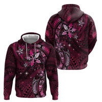 Hawaii Makahiki Season Hoodie Floral Tribal Tattoo Pink Galaxy LT05 - Polynesian Pride