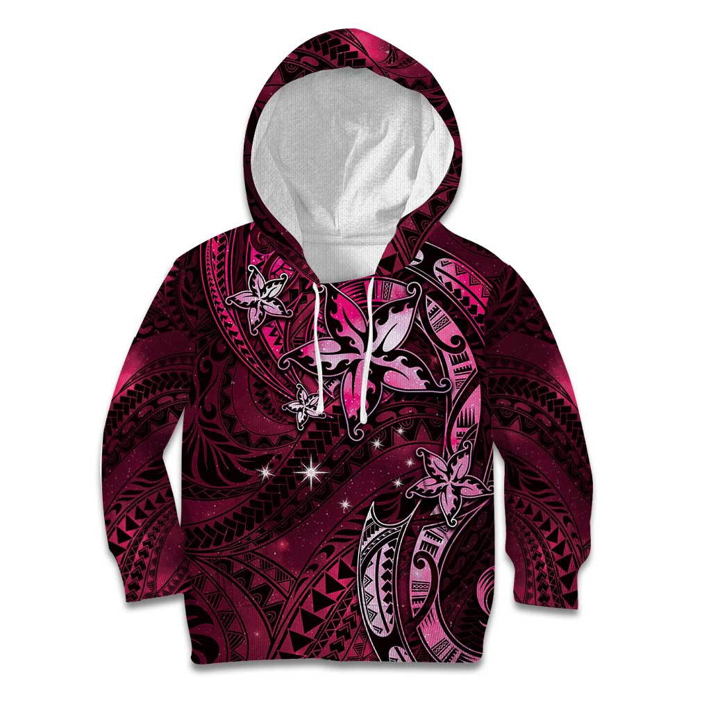 Hawaii Makahiki Season Kid Hoodie Floral Tribal Tattoo Pink Galaxy LT05 Hoodie Pink - Polynesian Pride