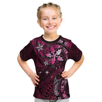Hawaii Makahiki Season Kid T Shirt Floral Tribal Tattoo Pink Galaxy LT05 Pink - Polynesian Pride