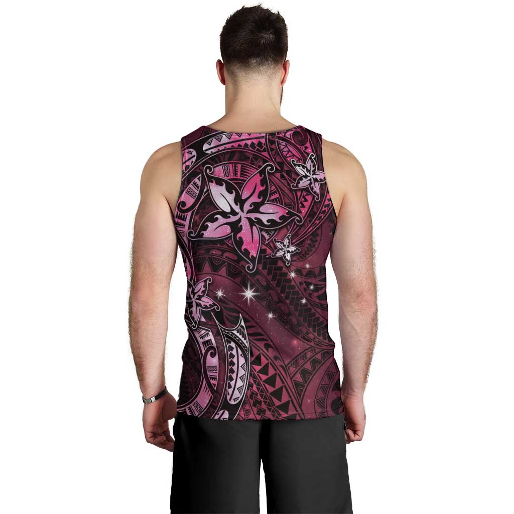 Hawaii Makahiki Season Men Tank Top Floral Tribal Tattoo Pink Galaxy LT05 - Polynesian Pride