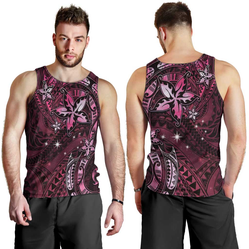 Hawaii Makahiki Season Men Tank Top Floral Tribal Tattoo Pink Galaxy LT05 - Polynesian Pride