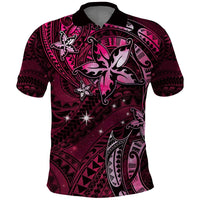Hawaii Makahiki Season Polo Shirt Floral Tribal Tattoo Pink Galaxy LT05 Pink - Polynesian Pride