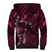 Hawaii Makahiki Season Sherpa Hoodie Floral Tribal Tattoo Pink Galaxy LT05 - Polynesian Pride