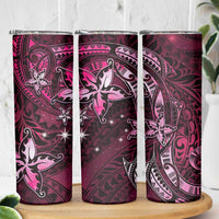 Hawaii Makahiki Season Skinny Tumbler Floral Tribal Tattoo Pink Galaxy LT05 - Polynesian Pride