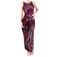 Hawaii Makahiki Season Tank Maxi Dress Floral Tribal Tattoo Pink Galaxy LT05 Women Pink - Polynesian Pride