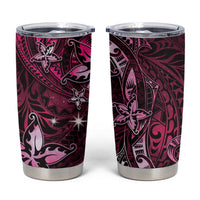 Hawaii Makahiki Season Tumbler Cup Floral Tribal Tattoo Pink Galaxy LT05 Pink - Polynesian Pride