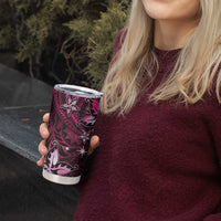 Hawaii Makahiki Season Tumbler Cup Floral Tribal Tattoo Pink Galaxy LT05 - Polynesian Pride