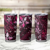 Hawaii Makahiki Season Tumbler Cup Floral Tribal Tattoo Pink Galaxy LT05 - Polynesian Pride