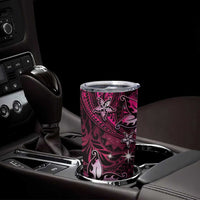 Hawaii Makahiki Season Tumbler Cup Floral Tribal Tattoo Pink Galaxy LT05 - Polynesian Pride