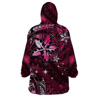 Hawaii Makahiki Season Wearable Blanket Hoodie Floral Tribal Tattoo Pink Galaxy LT05 - Polynesian Pride