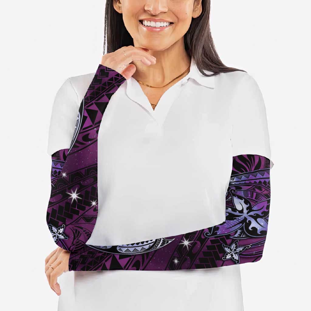 Hawaii Makahiki Season Arm Sleeves Floral Tribal Tattoo Purple Galaxy LT05 - Polynesian Pride