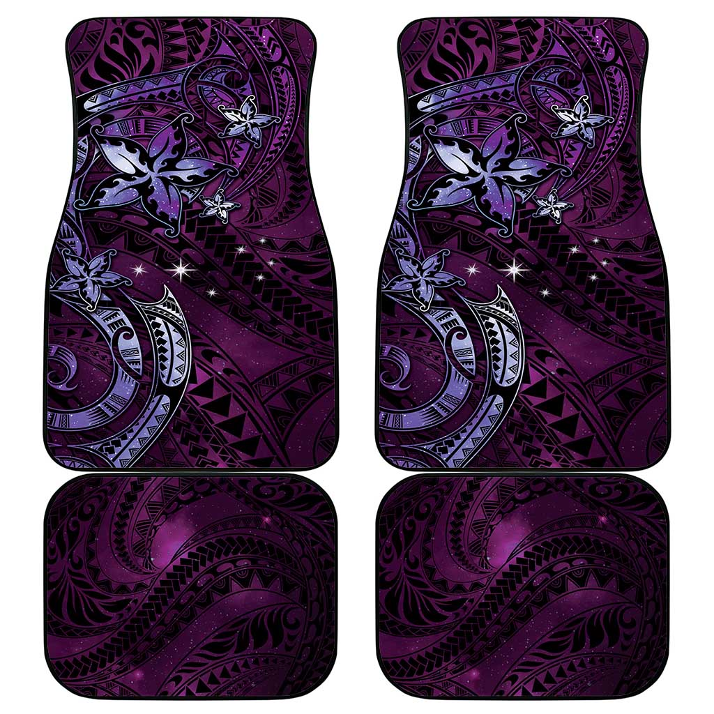Hawaii Makahiki Season Car Mats Floral Tribal Tattoo Purple Galaxy LT05 - Polynesian Pride