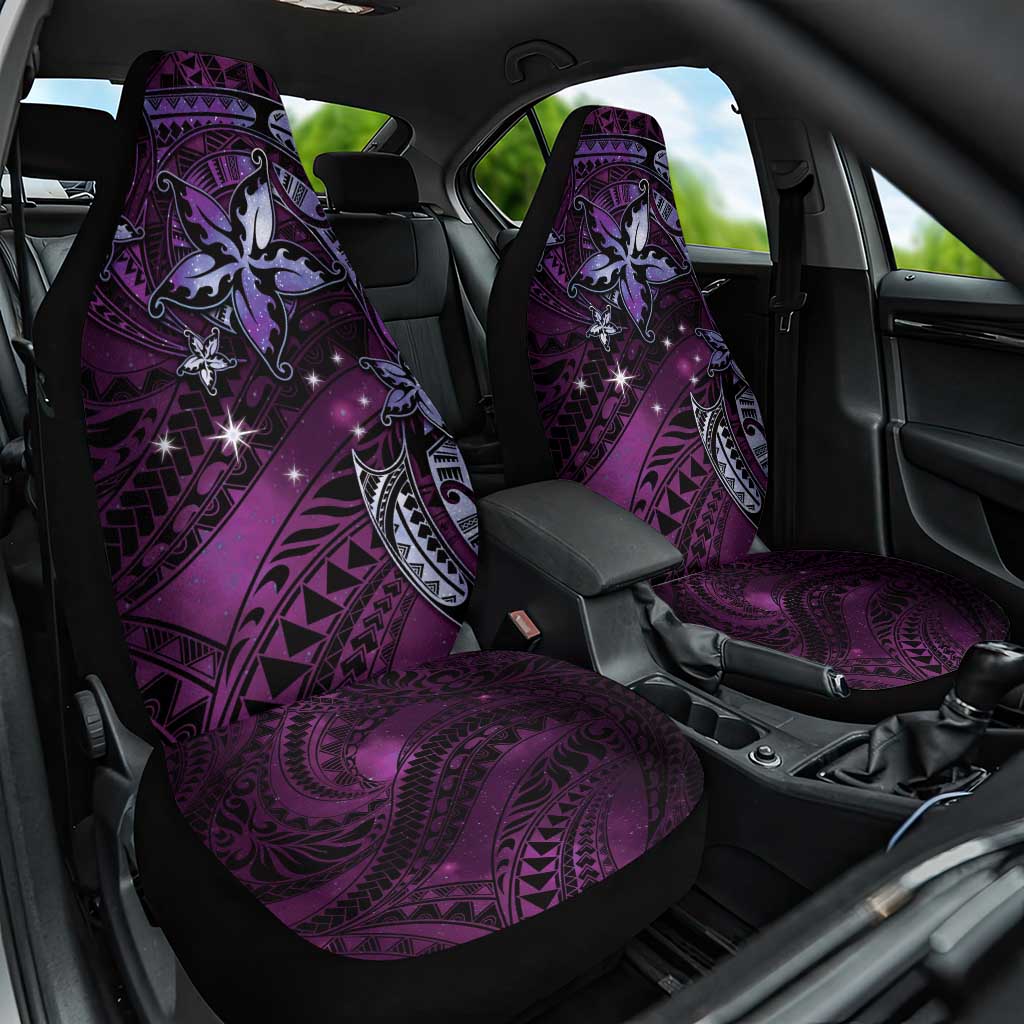 Hawaii Makahiki Season Car Seat Cover Floral Tribal Tattoo Purple Galaxy LT05 One Size Purple - Polynesian Pride