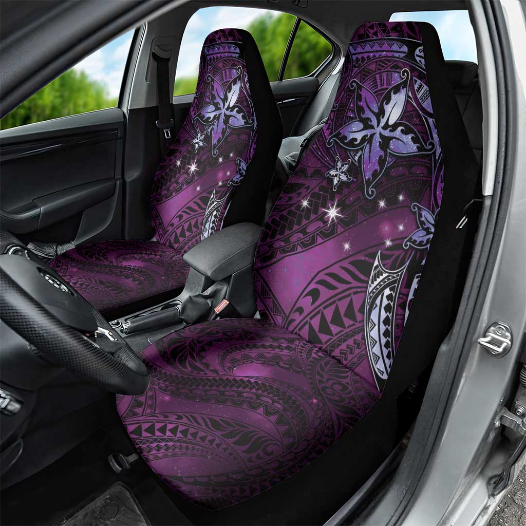Hawaii Makahiki Season Car Seat Cover Floral Tribal Tattoo Purple Galaxy LT05 - Polynesian Pride