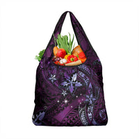 Hawaii Makahiki Season Grocery Bag Floral Tribal Tattoo Purple Galaxy LT05 1-pack One Size Purple - Polynesian Pride