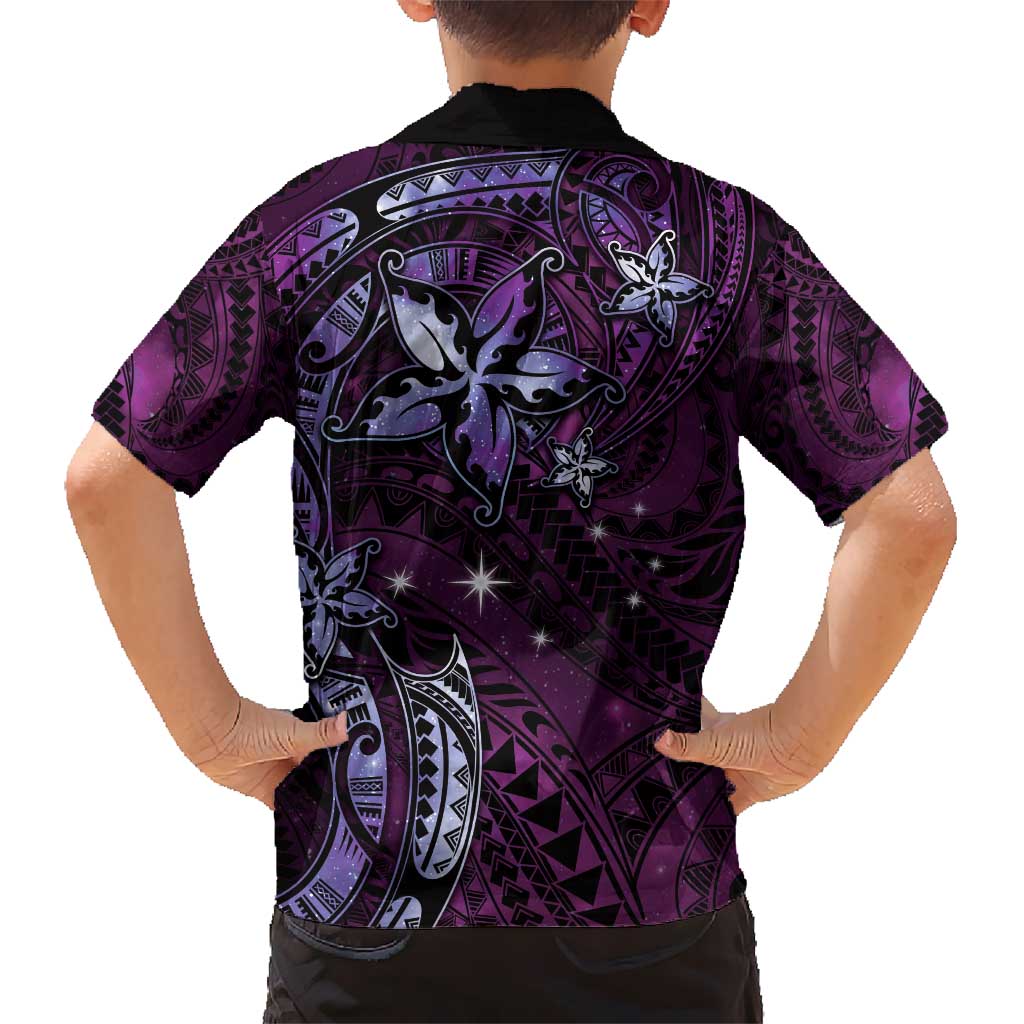 Hawaii Makahiki Season Hawaiian Shirt Floral Tribal Tattoo Purple Galaxy LT05 - Polynesian Pride
