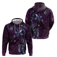 Hawaii Makahiki Season Hoodie Floral Tribal Tattoo Purple Galaxy LT05 - Polynesian Pride