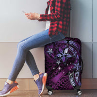 Hawaii Makahiki Season Luggage Cover Floral Tribal Tattoo Purple Galaxy LT05 - Polynesian Pride