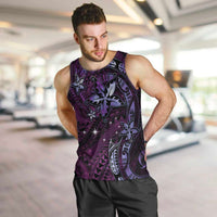 Hawaii Makahiki Season Men Tank Top Floral Tribal Tattoo Purple Galaxy LT05 Purple - Polynesian Pride