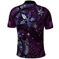 Hawaii Makahiki Season Polo Shirt Floral Tribal Tattoo Purple Galaxy LT05 - Polynesian Pride