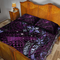 Hawaii Makahiki Season Quilt Bed Set Floral Tribal Tattoo Purple Galaxy LT05 - Polynesian Pride