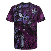 Hawaii Makahiki Season Rugby Jersey Floral Tribal Tattoo Purple Galaxy LT05 - Polynesian Pride