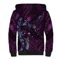 Hawaii Makahiki Season Sherpa Hoodie Floral Tribal Tattoo Purple Galaxy LT05 - Polynesian Pride