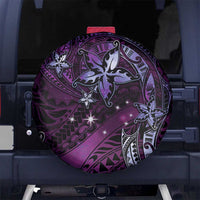 Hawaii Makahiki Season Spare Tire Cover Floral Tribal Tattoo Purple Galaxy LT05 - Polynesian Pride