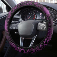 Hawaii Makahiki Season Steering Wheel Cover Floral Tribal Tattoo Purple Galaxy LT05 - Polynesian Pride