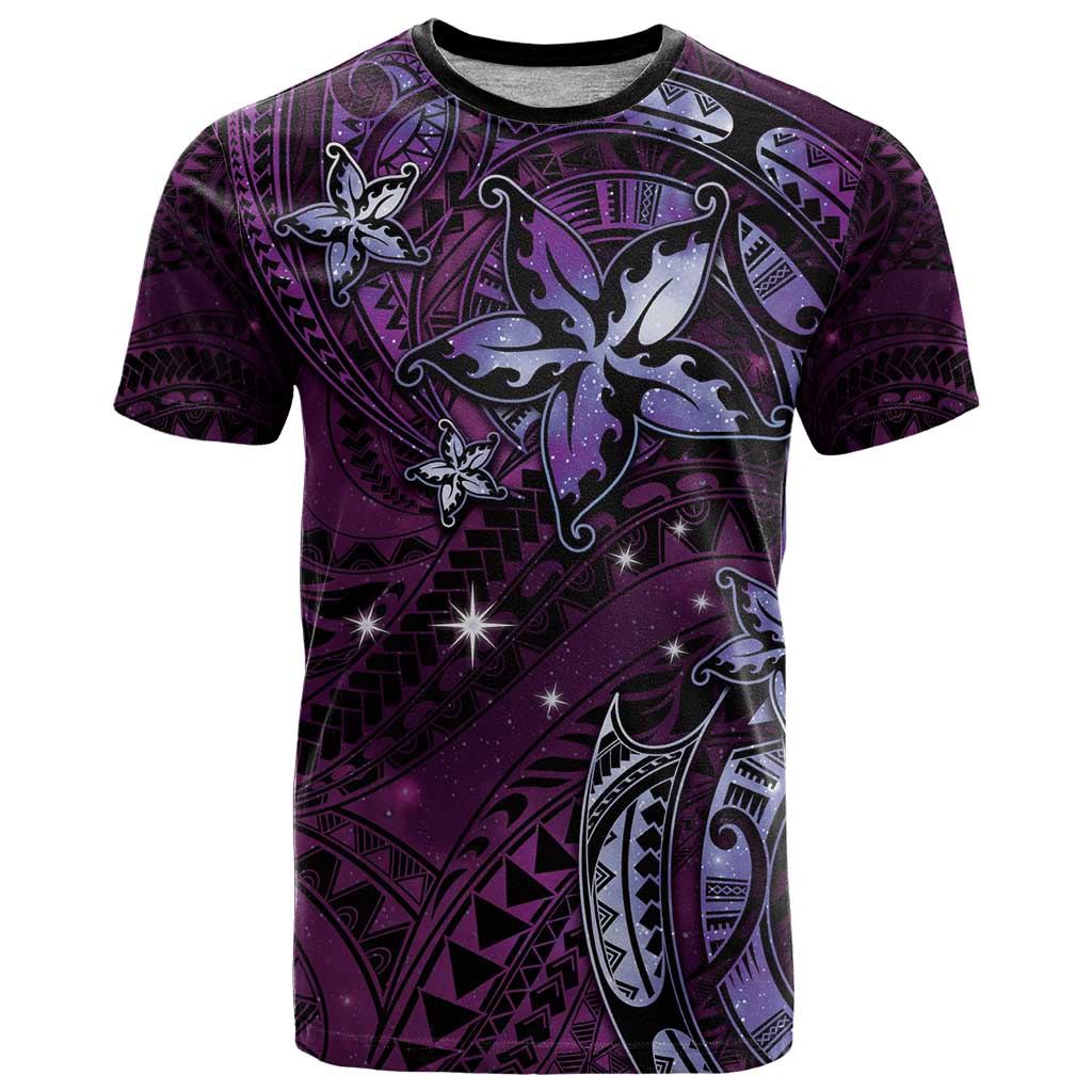 Hawaii Makahiki Season T Shirt Floral Tribal Tattoo Purple Galaxy LT05 Purple - Polynesian Pride