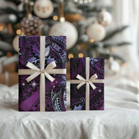 Hawaii Makahiki Season Wrapping Paper Floral Tribal Tattoo Purple Galaxy LT05 - Polynesian Pride