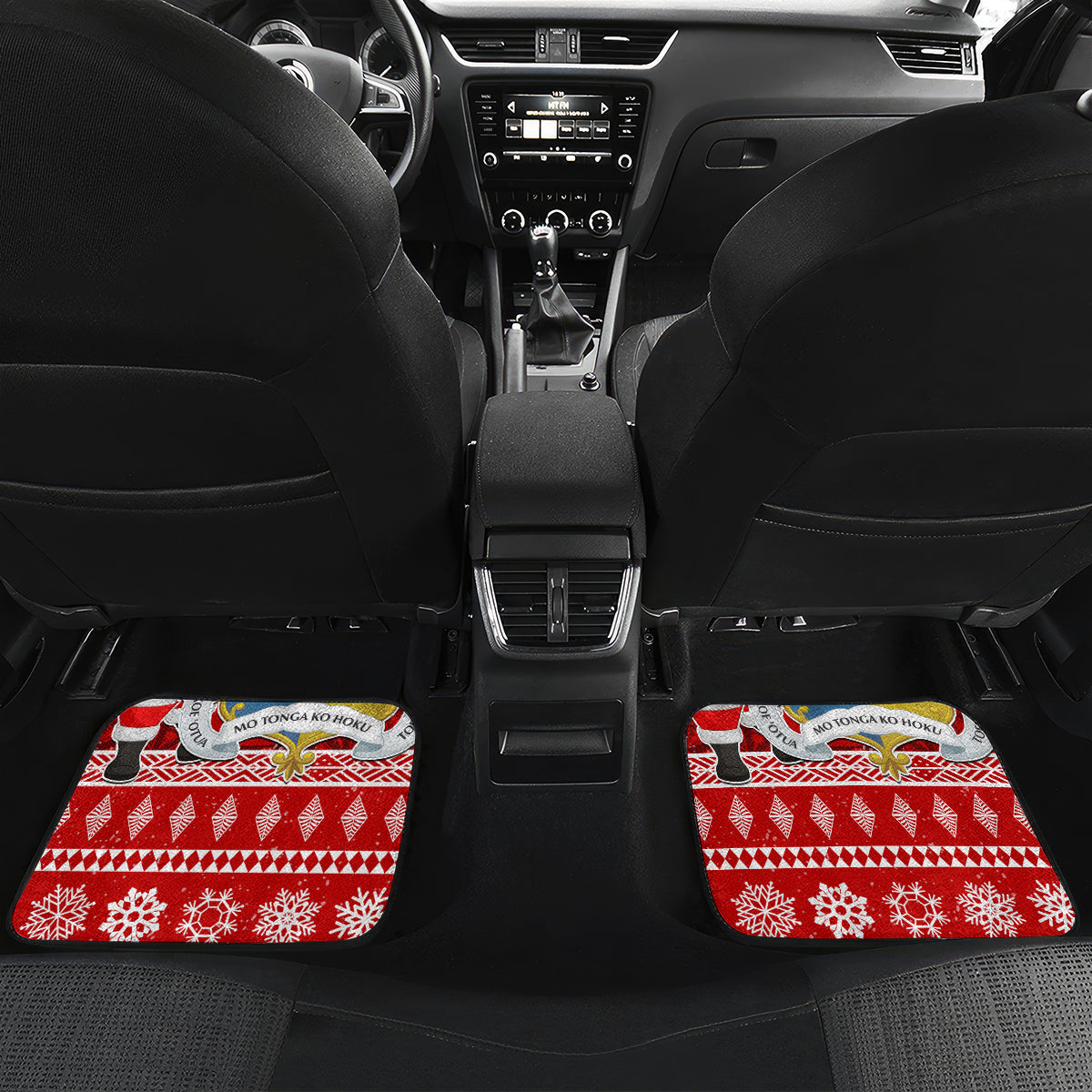 Tonga Christmas Car Mats Kilisimasi Fiefia Santas Coat Of Arms LT05 - Polynesian Pride