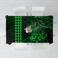 Hawaii Hauoli Makahiki Hou Tablecloth Lono Hawaiian God Kakau Polynesian Tribal Green LT05 Green - Polynesian Pride