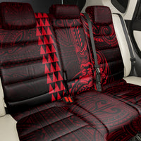 Hawaii Hauoli Makahiki Hou Back Car Seat Cover Lono Hawaiian God Kakau Polynesian Tribal Red LT05 - Polynesian Pride