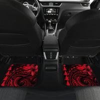 Hawaii Hauoli Makahiki Hou Car Mats Lono Hawaiian God Kakau Polynesian Tribal Red LT05 - Polynesian Pride