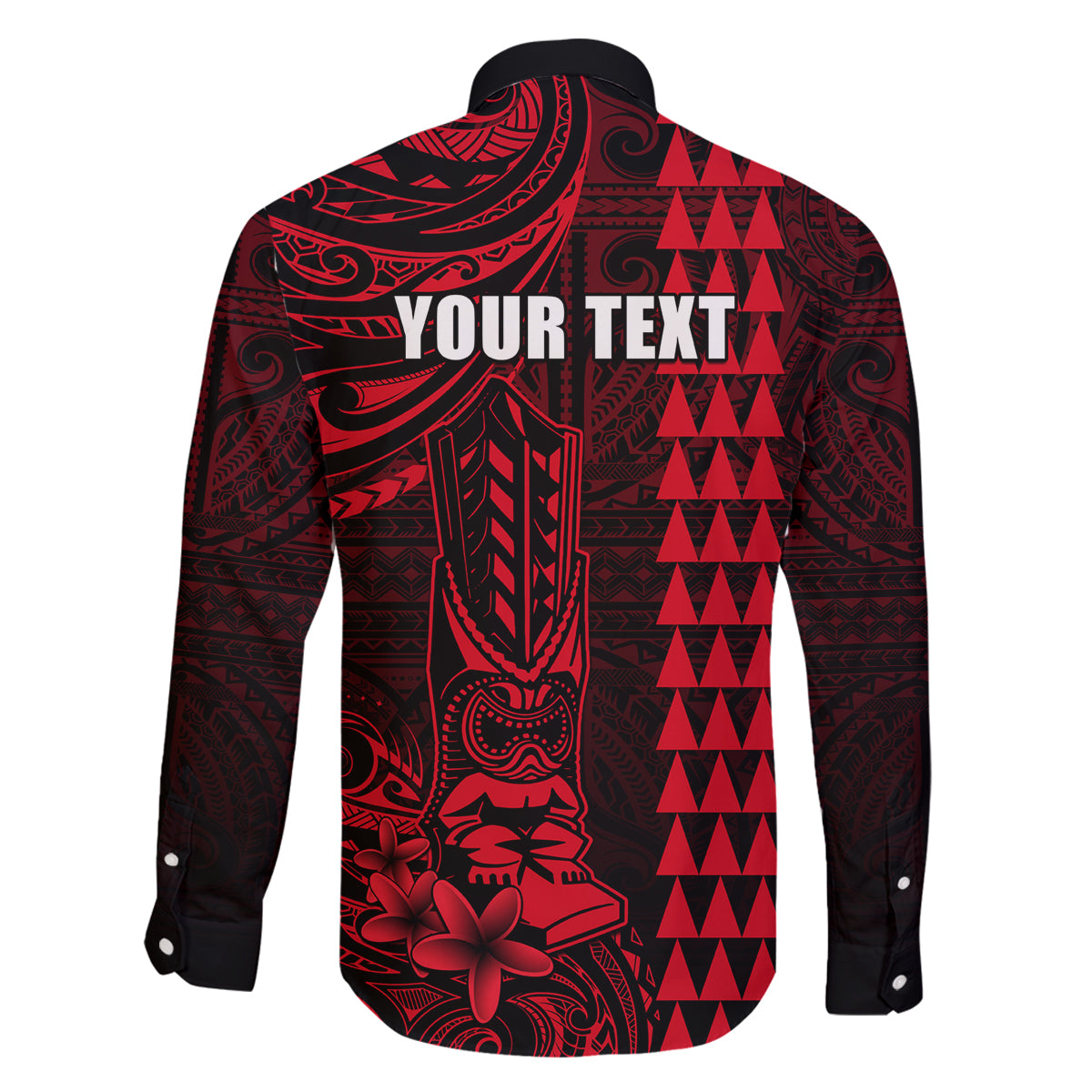 Personalized Hawaii Hauoli Makahiki Hou Family Matching Off Shoulder Maxi Dress and Hawaiian Shirt Lono Hawaiian God Kakau Polynesian Tribal Red LT05 - Polynesian Pride