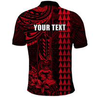 Personalized Hawaii Hauoli Makahiki Hou Polo Shirt Lono Hawaiian God Kakau Polynesian Tribal Red LT05 - Polynesian Pride