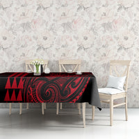 Hawaii Hauoli Makahiki Hou Tablecloth Lono Hawaiian God Kakau Polynesian Tribal Red LT05 - Polynesian Pride