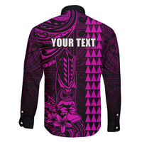 Personalized Hawaii Hauoli Makahiki Hou Family Matching Mermaid Dress and Hawaiian Shirt Lono Hawaiian God Kakau Polynesian Tribal Pink LT05 - Polynesian Pride