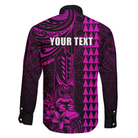 Personalized Hawaii Hauoli Makahiki Hou Family Matching Short Sleeve Bodycon Dress and Hawaiian Shirt Lono Hawaiian God Kakau Polynesian Tribal Pink LT05 - Polynesian Pride