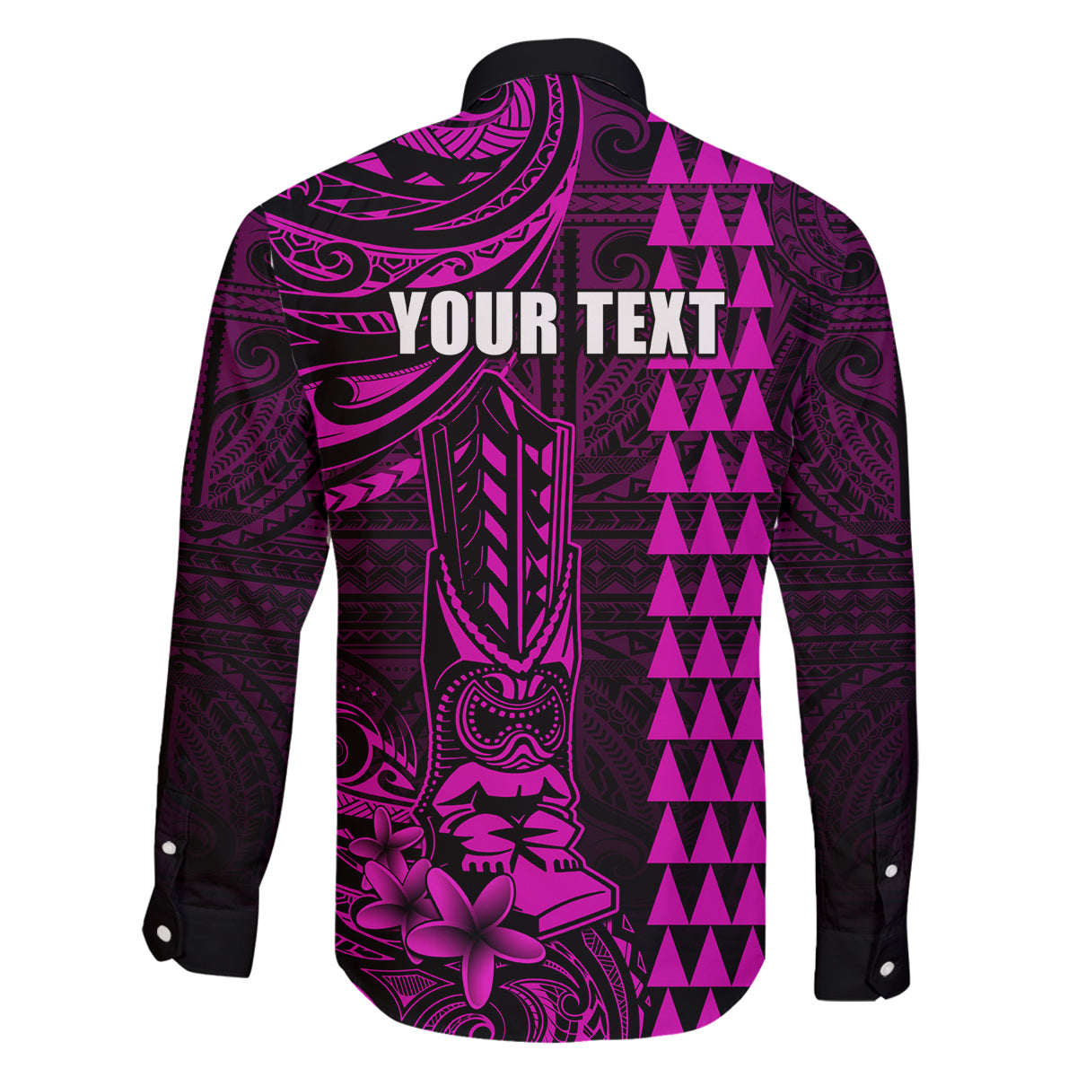 Personalized Hawaii Hauoli Makahiki Hou Family Matching Tank Maxi Dress and Hawaiian Shirt Lono Hawaiian God Kakau Polynesian Tribal Pink LT05 - Polynesian Pride