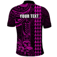 Personalized Hawaii Hauoli Makahiki Hou Polo Shirt Lono Hawaiian God Kakau Polynesian Tribal Pink LT05 - Polynesian Pride